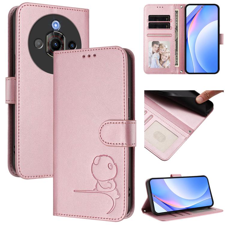 Litter Panda Embossing RFID Leather Phone Case with Lanyard, For ZTE Blade A75 4G, For ZTE Blade A35 / A55, For ZTE nubia Focus Pro, For ZTE nubia Z60 Ultra, For ZTE Blade A73 5G, For ZTE Blade A73 4G, For ZTE Blade V50 Vita, For ZTE Blade A53 / A53+