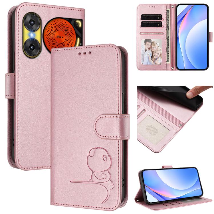 Litter Panda Embossing RFID Leather Phone Case with Lanyard, For ZTE nubia Neo 3, For ZTE nubia RedMagic 10 Air, For ZTE Kantan Sumaho 4 A402ZT, For ZTE Blade V60 4G / Axon 60 4G, For ZTE Blade A35e 4G, For ZTE nubia Neo 3 GT, For ZTE nubia Music 2    ...