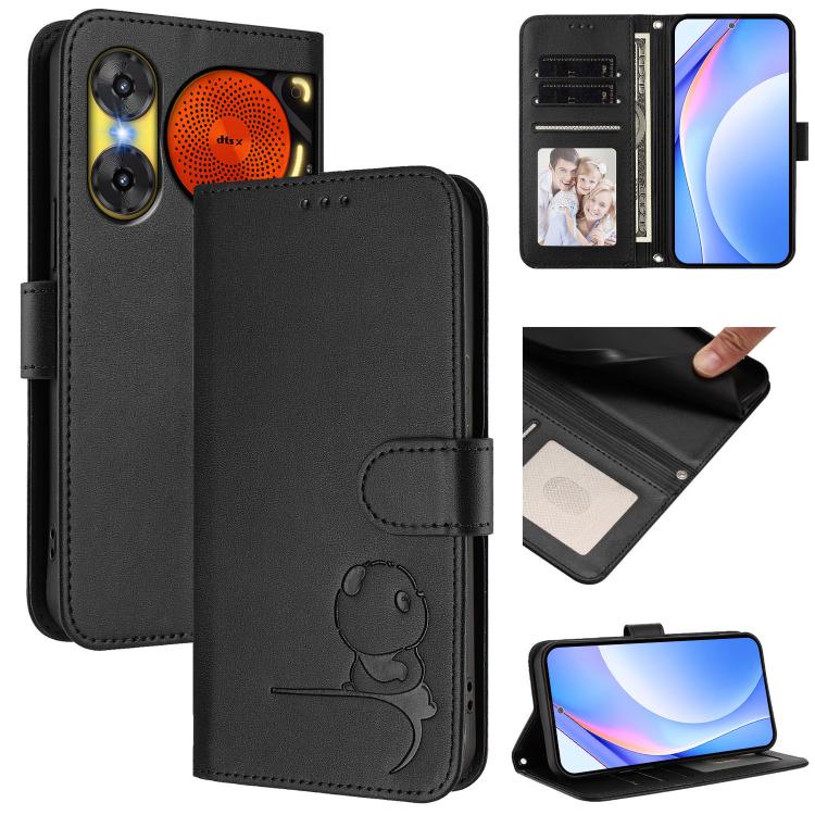 Litter Panda Embossing RFID Leather Phone Case with Lanyard, For ZTE nubia Neo 3, For ZTE nubia RedMagic 10 Air, For ZTE Kantan Sumaho 4 A402ZT, For ZTE Blade V60 4G / Axon 60 4G, For ZTE Blade A35e 4G, For ZTE nubia Neo 3 GT, For ZTE nubia Music 2    ...