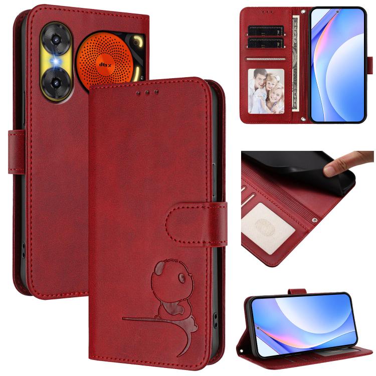 Litter Panda Embossing RFID Leather Phone Case with Lanyard, For ZTE nubia Neo 3, For ZTE nubia RedMagic 10 Air, For ZTE Kantan Sumaho 4 A402ZT, For ZTE Blade V60 4G / Axon 60 4G, For ZTE Blade A35e 4G, For ZTE nubia Neo 3 GT, For ZTE nubia Music 2    ...