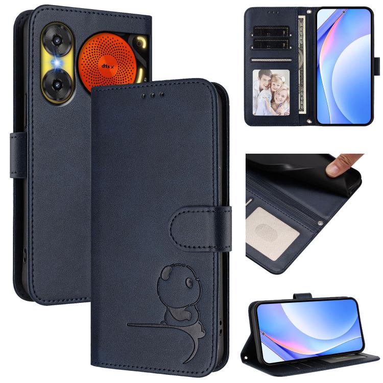 Litter Panda Embossing RFID Leather Phone Case with Lanyard, For ZTE nubia Neo 3, For ZTE nubia RedMagic 10 Air, For ZTE Kantan Sumaho 4 A402ZT, For ZTE Blade V60 4G / Axon 60 4G, For ZTE Blade A35e 4G, For ZTE nubia Neo 3 GT, For ZTE nubia Music 2    ...