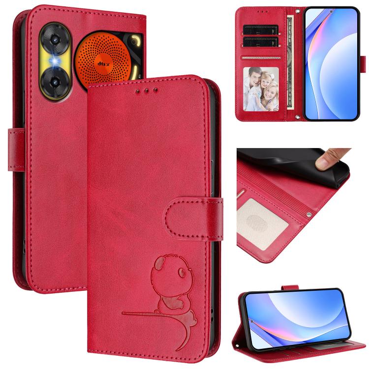 Litter Panda Embossing RFID Leather Phone Case with Lanyard, For ZTE nubia Neo 3, For ZTE nubia RedMagic 10 Air, For ZTE Kantan Sumaho 4 A402ZT, For ZTE Blade V60 4G / Axon 60 4G, For ZTE Blade A35e 4G, For ZTE nubia Neo 3 GT, For ZTE nubia Music 2    ...
