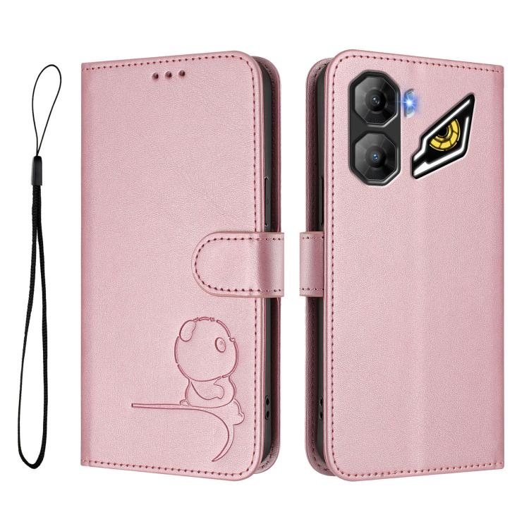 Litter Panda Embossing RFID Leather Phone Case with Lanyard, For ZTE nubia Neo 3, For ZTE nubia RedMagic 10 Air, For ZTE Kantan Sumaho 4 A402ZT, For ZTE Blade V60 4G / Axon 60 4G, For ZTE Blade A35e 4G, For ZTE nubia Neo 3 GT, For ZTE nubia Music 2    ...