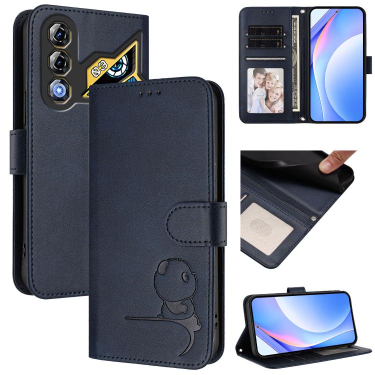 Litter Panda Embossing RFID Leather Phone Case with Lanyard, For ZTE nubia Neo 3, For ZTE nubia RedMagic 10 Air, For ZTE Kantan Sumaho 4 A402ZT, For ZTE Blade V60 4G / Axon 60 4G, For ZTE Blade A35e 4G, For ZTE nubia Neo 3 GT, For ZTE nubia Music 2    ...