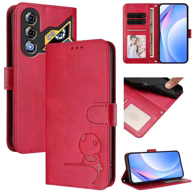 Litter Panda Embossing RFID Leather Phone Case with Lanyard, For ZTE nubia Neo 3, For ZTE nubia RedMagic 10 Air, For ZTE Kantan Sumaho 4 A402ZT, For ZTE Blade V60 4G / Axon 60 4G, For ZTE Blade A35e 4G, For ZTE nubia Neo 3 GT, For ZTE nubia Music 2    ...