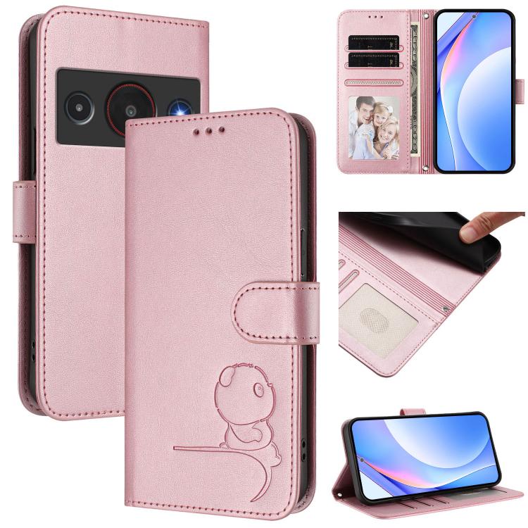 Litter Panda Embossing RFID Leather Phone Case with Lanyard, For ZTE nubia Neo 5 5G, For ZTE nubia Neo 5 GT 5G, For ZTE nubia P7 Pro 5G / Optus X Value 5G, For ZTE nubia P9 Pro 5G / Optus X Pro 2 5G, For ZTE nubia RedMagic 11 Air                       ...