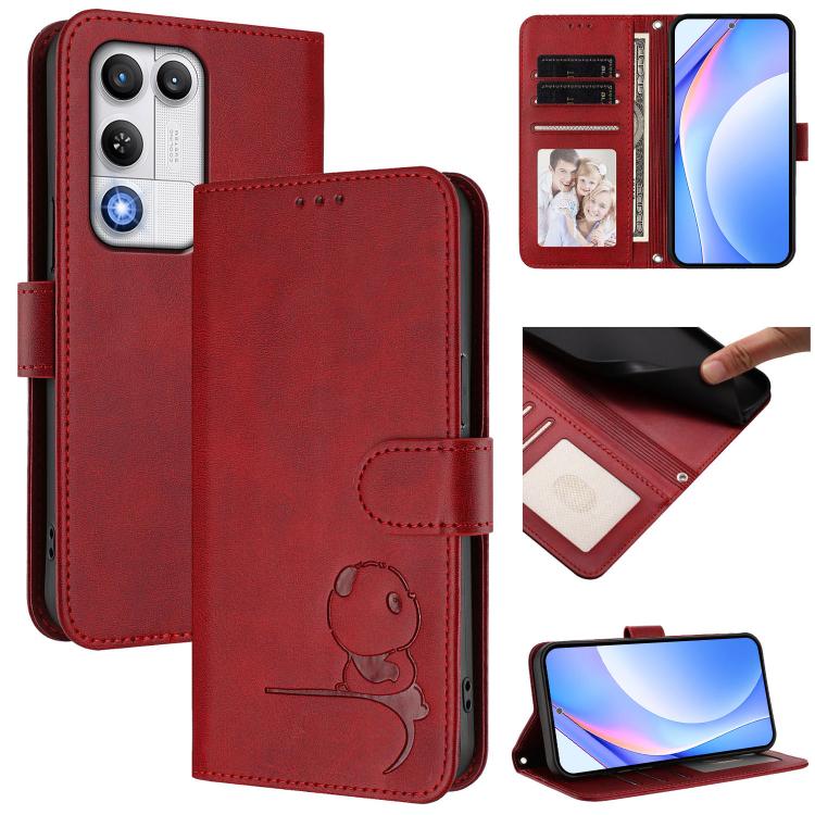 Litter Panda Embossing RFID Leather Phone Case with Lanyard, For ZTE nubia Neo 5 5G, For ZTE nubia Neo 5 GT 5G, For ZTE nubia P7 Pro 5G / Optus X Value 5G, For ZTE nubia P9 Pro 5G / Optus X Pro 2 5G, For ZTE nubia RedMagic 11 Air                       ...