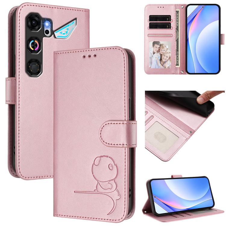 Litter Panda Embossing RFID Leather Phone Case with Lanyard, For ZTE nubia Neo 5 5G, For ZTE nubia Neo 5 GT 5G, For ZTE nubia P7 Pro 5G / Optus X Value 5G, For ZTE nubia P9 Pro 5G / Optus X Pro 2 5G, For ZTE nubia RedMagic 11 Air                       ...