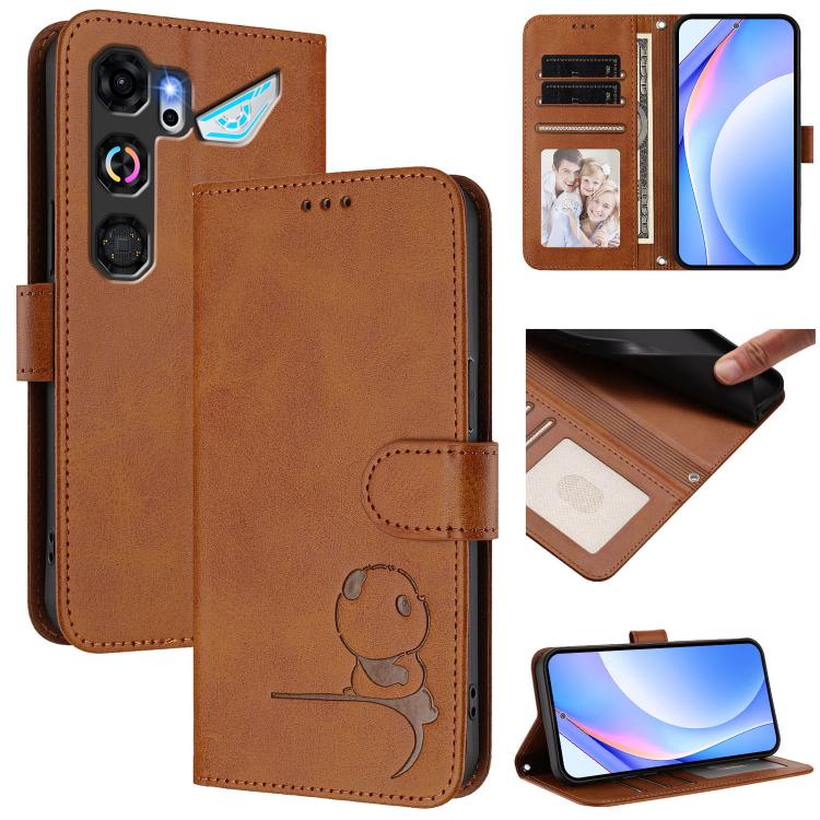 Litter Panda Embossing RFID Leather Phone Case with Lanyard, For ZTE nubia Neo 5 5G, For ZTE nubia Neo 5 GT 5G, For ZTE nubia P7 Pro 5G / Optus X Value 5G, For ZTE nubia P9 Pro 5G / Optus X Pro 2 5G, For ZTE nubia RedMagic 11 Air                       ...