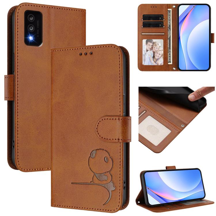 Litter Panda Embossing RFID Leather Phone Case with Lanyard, For TCL 40 R 5G / Sharp Aquos V6, For TCL 30 XL T701DL, For TCL 305 / 306 / 30 SE AL02, For TCL Stylus 5G, For TCL 303, For TCL 30T T603DL, For TCL 30 4G / 30 5G / 30 Plus, For TCL 30 SE