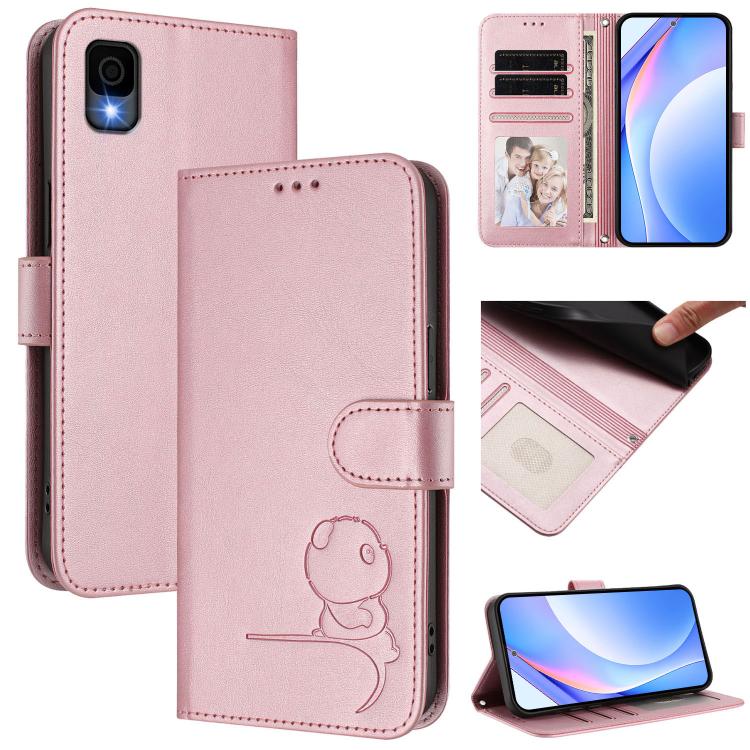 Litter Panda Embossing RFID Leather Phone Case with Lanyard, For TCL K70 Power 4G / K70 4G, For TCL Nxtpaper 70 Pro 5G, For TCL K32 / K33 5G, For TCL 60 SE NxtPaper, For TCL 30 Z / 30 LE T602DL, For TCL 40 XL / 40 T T608DL                              ...