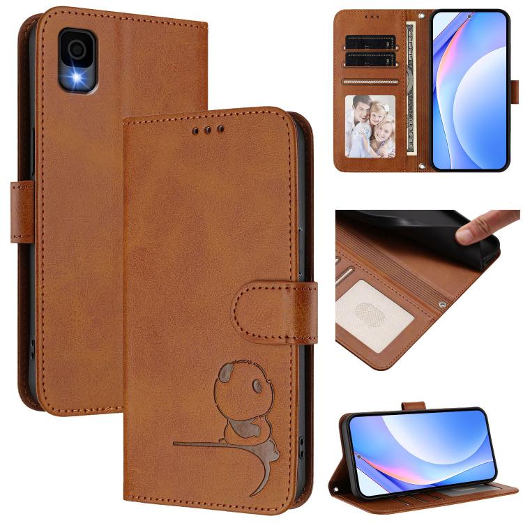 Litter Panda Embossing RFID Leather Phone Case with Lanyard, For TCL K70 Power 4G / K70 4G, For TCL Nxtpaper 70 Pro 5G, For TCL K32 / K33 5G, For TCL 60 SE NxtPaper, For TCL 30 Z / 30 LE T602DL, For TCL 40 XL / 40 T T608DL                              ...