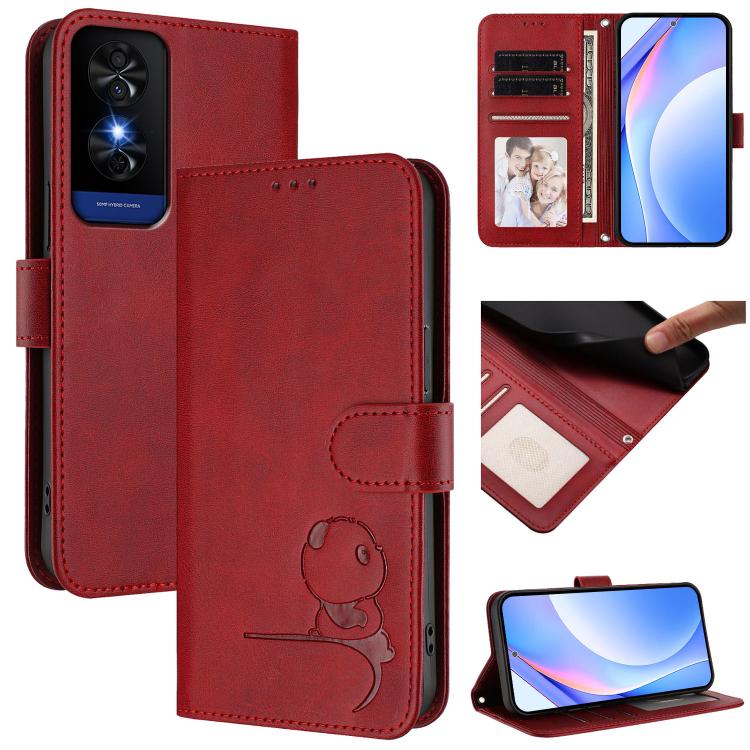 Litter Panda Embossing RFID Leather Phone Case with Lanyard, For TCL 405 / 406 / 406s / 408 T506D, For TCL 60 NxtPaper, For TCL 605 / 60 SE, For TCL 60 5G, For TCL 60R 5G, For TCL 503, For TCL 50 5G / 50 XE NxtPaper / 50 XE                             ...