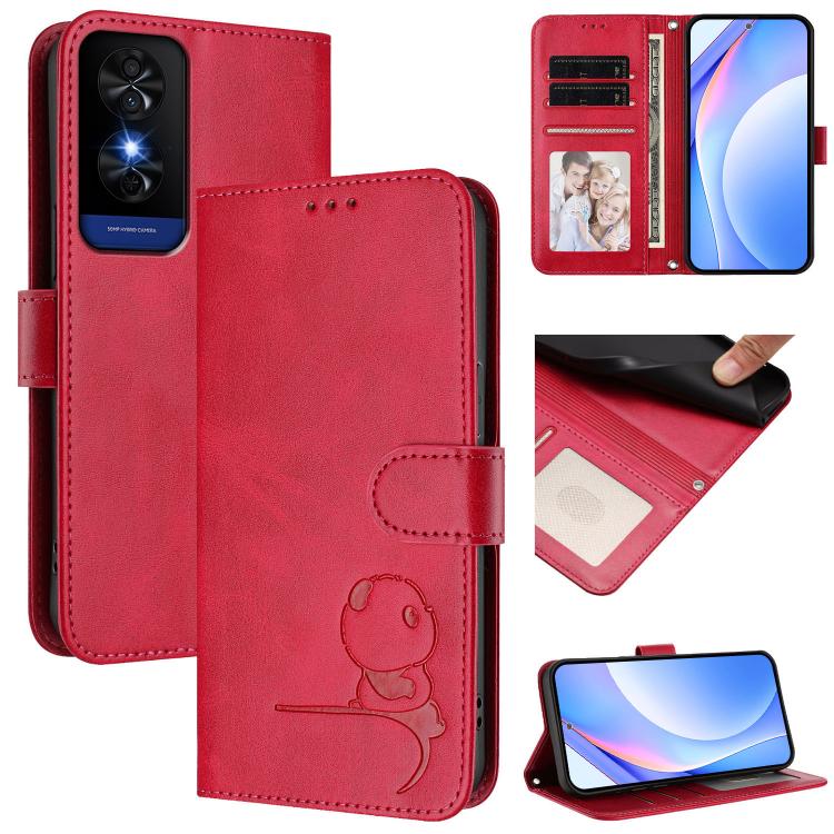 Litter Panda Embossing RFID Leather Phone Case with Lanyard, For TCL 405 / 406 / 406s / 408 T506D, For TCL 60 NxtPaper, For TCL 605 / 60 SE, For TCL 60 5G, For TCL 60R 5G, For TCL 503, For TCL 50 5G / 50 XE NxtPaper / 50 XE                             ...