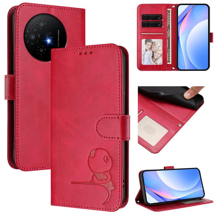 Litter Panda Embossing RFID Leather Phone Case with Lanyard, For TCL 405 / 406 / 406s / 408 T506D, For TCL 60 NxtPaper, For TCL 605 / 60 SE, For TCL 60 5G, For TCL 60R 5G, For TCL 503, For TCL 50 5G / 50 XE NxtPaper / 50 XE                             ...