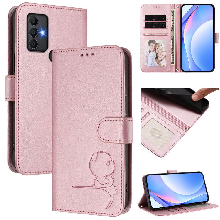 Litter Panda Embossing RFID Leather Phone Case with Lanyard, For TCL 40 R 5G / Sharp Aquos V6, For TCL 30 XL T701DL, For TCL 305 / 306 / 30 SE AL02, For TCL Stylus 5G, For TCL 303, For TCL 30T T603DL, For TCL 30 4G / 30 5G / 30 Plus, For TCL 30 SE