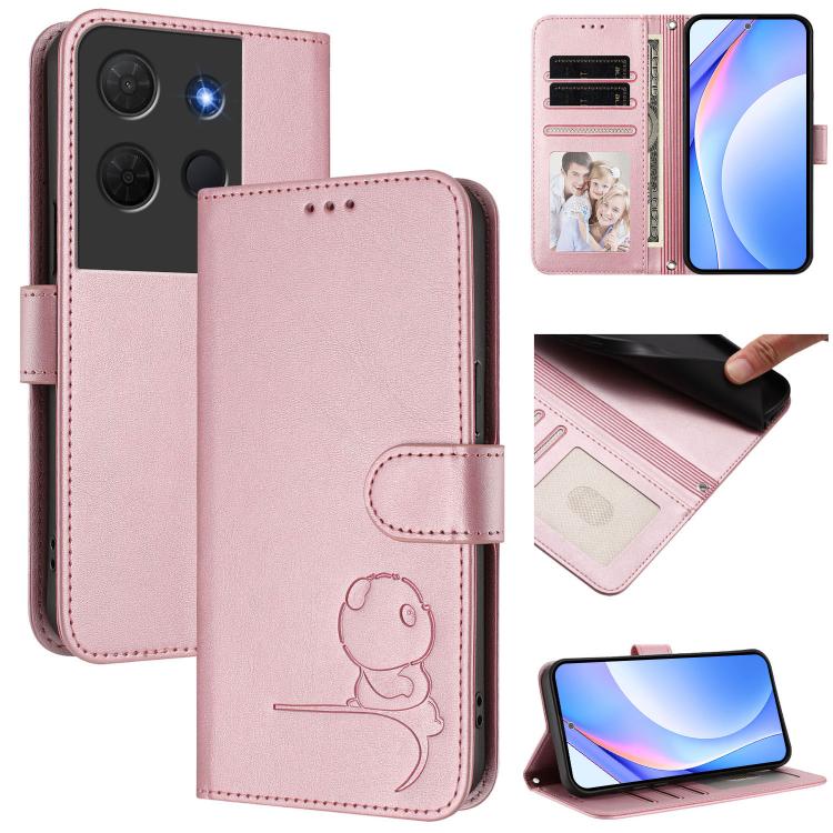 Litter Panda Embossing RFID Leather Phone Case with Lanyard, For TCL 405 / 406 / 406s / 408 T506D, For TCL 60 NxtPaper, For TCL 605 / 60 SE, For TCL 60 5G, For TCL 60R 5G, For TCL 503, For TCL 50 5G / 50 XE NxtPaper / 50 XE                             ...
