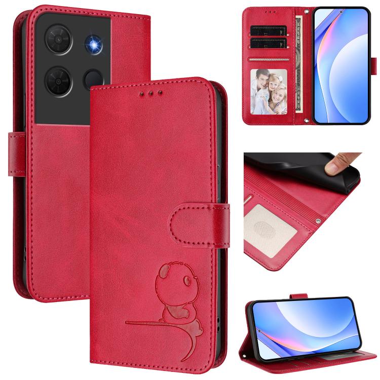 Litter Panda Embossing RFID Leather Phone Case with Lanyard, For TCL 405 / 406 / 406s / 408 T506D, For TCL 60 NxtPaper, For TCL 605 / 60 SE, For TCL 60 5G, For TCL 60R 5G, For TCL 503, For TCL 50 5G / 50 XE NxtPaper / 50 XE                             ...