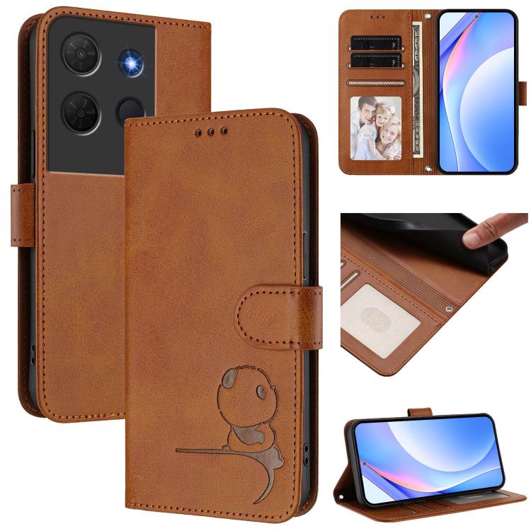 Litter Panda Embossing RFID Leather Phone Case with Lanyard, For TCL 405 / 406 / 406s / 408 T506D, For TCL 60 NxtPaper, For TCL 605 / 60 SE, For TCL 60 5G, For TCL 60R 5G, For TCL 503, For TCL 50 5G / 50 XE NxtPaper / 50 XE                             ...