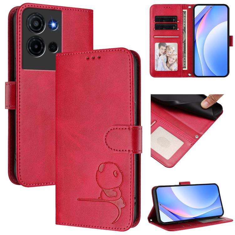 Litter Panda Embossing RFID Leather Phone Case with Lanyard, For TCL K70 Power 4G / K70 4G, For TCL Nxtpaper 70 Pro 5G, For TCL K32 / K33 5G, For TCL 60 SE NxtPaper, For TCL 30 Z / 30 LE T602DL, For TCL 40 XL / 40 T T608DL                              ...