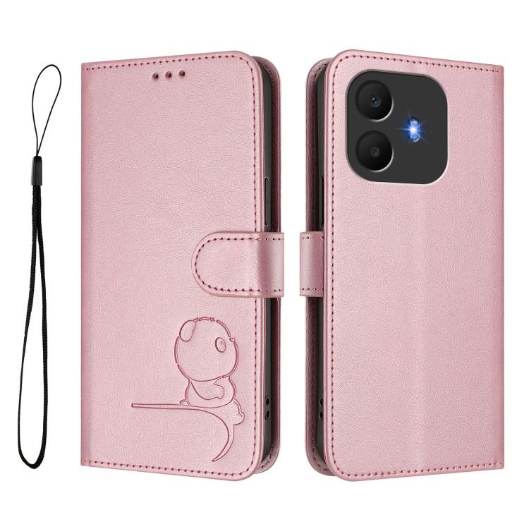 Litter Panda Embossing RFID Leather Phone Case with Lanyard, For TCL K70 Power 4G / K70 4G, For TCL Nxtpaper 70 Pro 5G, For TCL K32 / K33 5G, For TCL 60 SE NxtPaper, For TCL 30 Z / 30 LE T602DL, For TCL 40 XL / 40 T T608DL                              ...