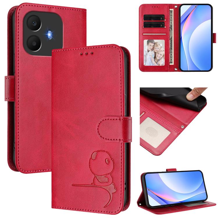 Litter Panda Embossing RFID Leather Phone Case with Lanyard, For TCL K70 Power 4G / K70 4G, For TCL Nxtpaper 70 Pro 5G, For TCL K32 / K33 5G, For TCL 60 SE NxtPaper, For TCL 30 Z / 30 LE T602DL, For TCL 40 XL / 40 T T608DL                              ...