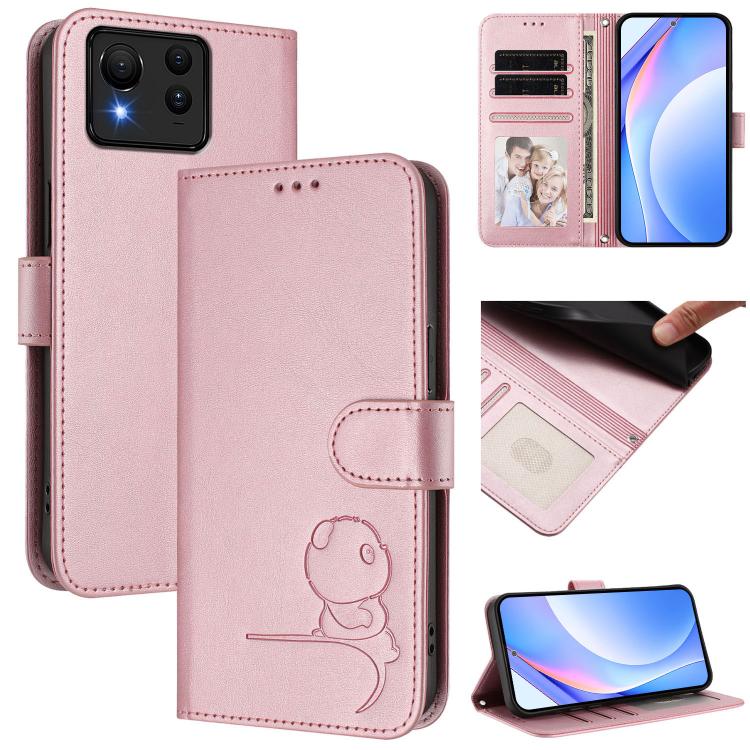 Litter Panda Embossing RFID Leather Phone Case with Lanyard, For Asus Zenfone 12 Ultra, For Asus ROG Phone 9 / 9 Pro, For Asus Zenfone 11 Ultra, For Asus ROG Phone 8 / 8 Pro