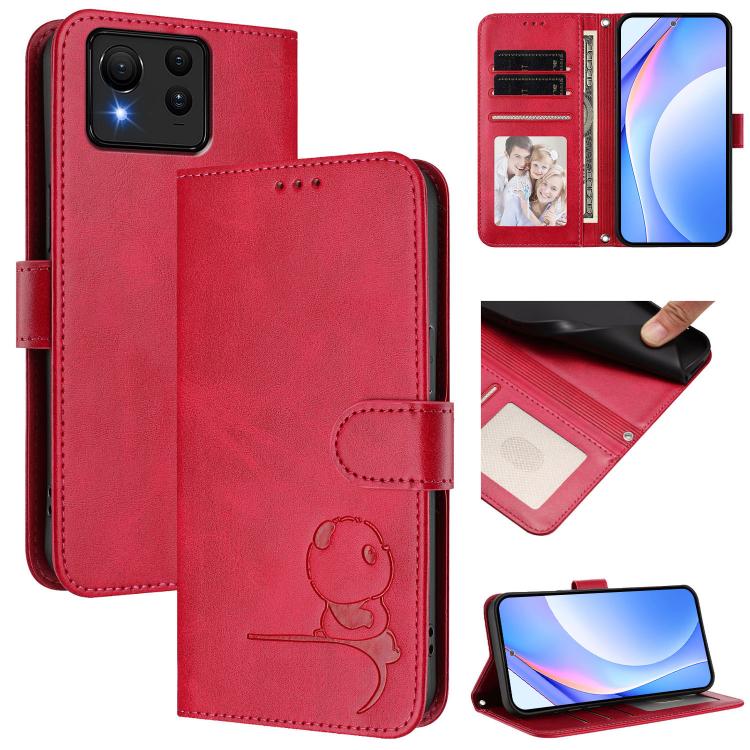Litter Panda Embossing RFID Leather Phone Case with Lanyard, For Asus Zenfone 12 Ultra, For Asus ROG Phone 9 / 9 Pro, For Asus Zenfone 11 Ultra, For Asus ROG Phone 8 / 8 Pro