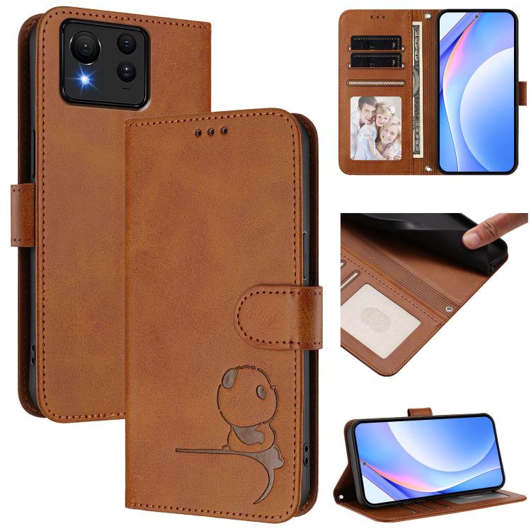Litter Panda Embossing RFID Leather Phone Case with Lanyard, For Asus Zenfone 12 Ultra, For Asus ROG Phone 9 / 9 Pro, For Asus Zenfone 11 Ultra, For Asus ROG Phone 8 / 8 Pro