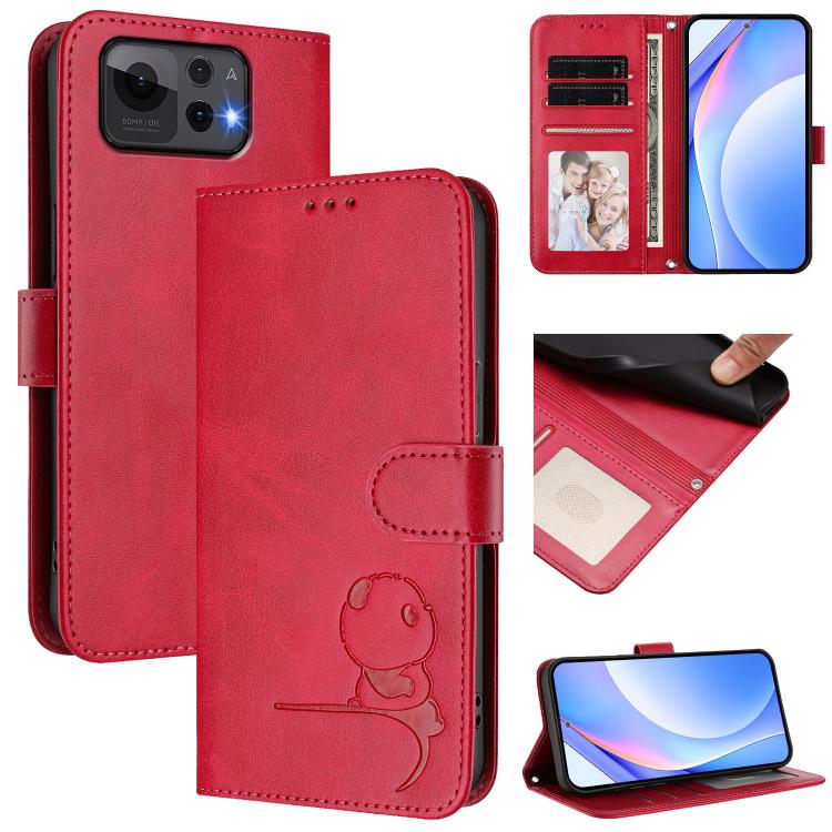 Litter Panda Embossing RFID Leather Phone Case with Lanyard, For Asus Zenfone 12 Ultra, For Asus ROG Phone 9 / 9 Pro, For Asus Zenfone 11 Ultra, For Asus ROG Phone 8 / 8 Pro