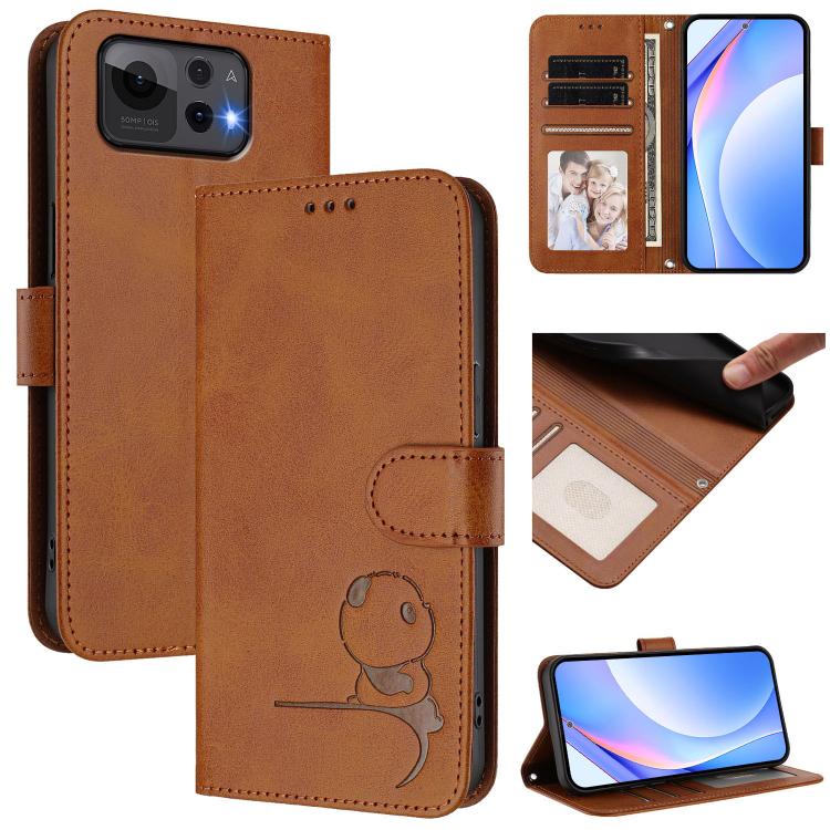 Litter Panda Embossing RFID Leather Phone Case with Lanyard, For Asus Zenfone 12 Ultra, For Asus ROG Phone 9 / 9 Pro, For Asus Zenfone 11 Ultra, For Asus ROG Phone 8 / 8 Pro