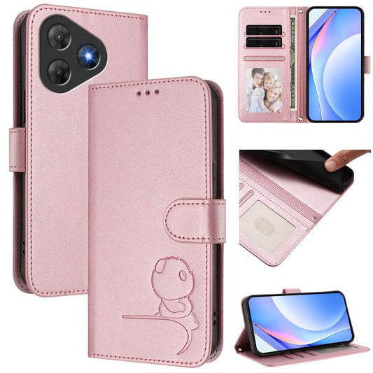 Litter Panda Embossing RFID Leather Phone Case with Lanyard, For Blackview Oscal Flat 2 / 2C, For Blackview Oscal Tiger 13, For Blackview Wave 8 / 8C, For Blackview Shark 9 5G, For Blackview Oscal Modern 8 / Color 8, For Blackview Oscal Flat 1C        ...