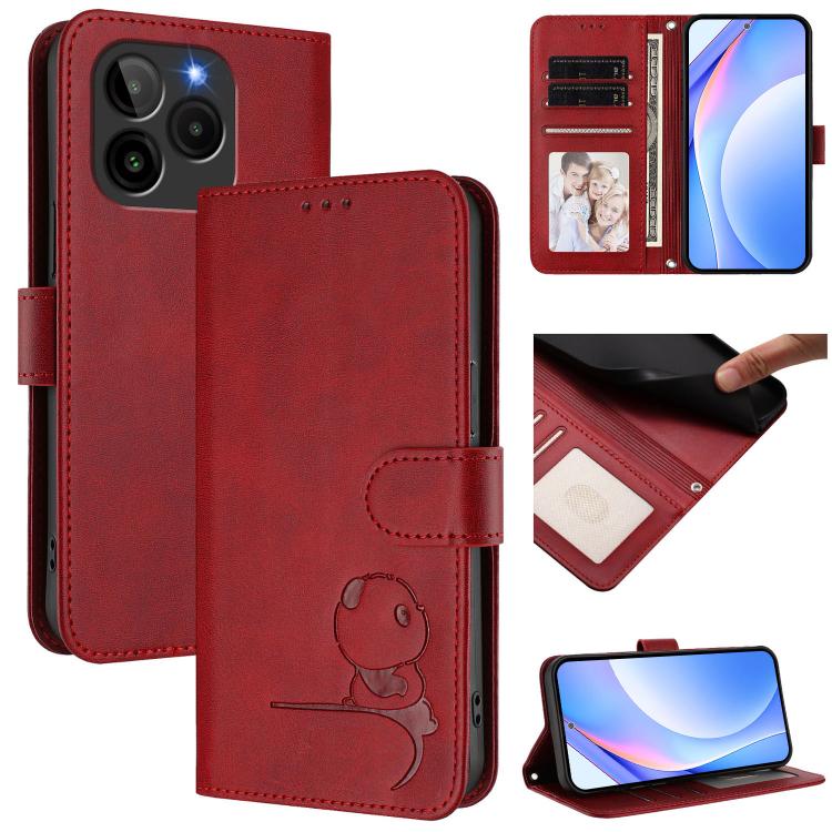Litter Panda Embossing RFID Leather Phone Case with Lanyard, For BLU G95, For BLU Bold N4, For BLU Bold K10, For BLU G54, For BLU G64, For BLU Bold K50, For BLU C9, For BLU View 5 Pro