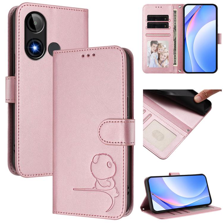 Litter Panda Embossing RFID Leather Phone Case with Lanyard, For BLU G95, For BLU Bold N4, For BLU Bold K10, For BLU G54, For BLU G64, For BLU Bold K50, For BLU C9, For BLU View 5 Pro