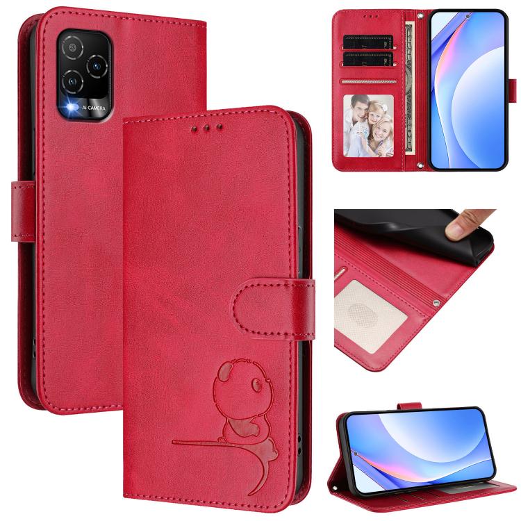 Litter Panda Embossing RFID Leather Phone Case with Lanyard, For BLU G95, For BLU Bold N4, For BLU Bold K10, For BLU G54, For BLU G64, For BLU Bold K50, For BLU C9, For BLU View 5 Pro