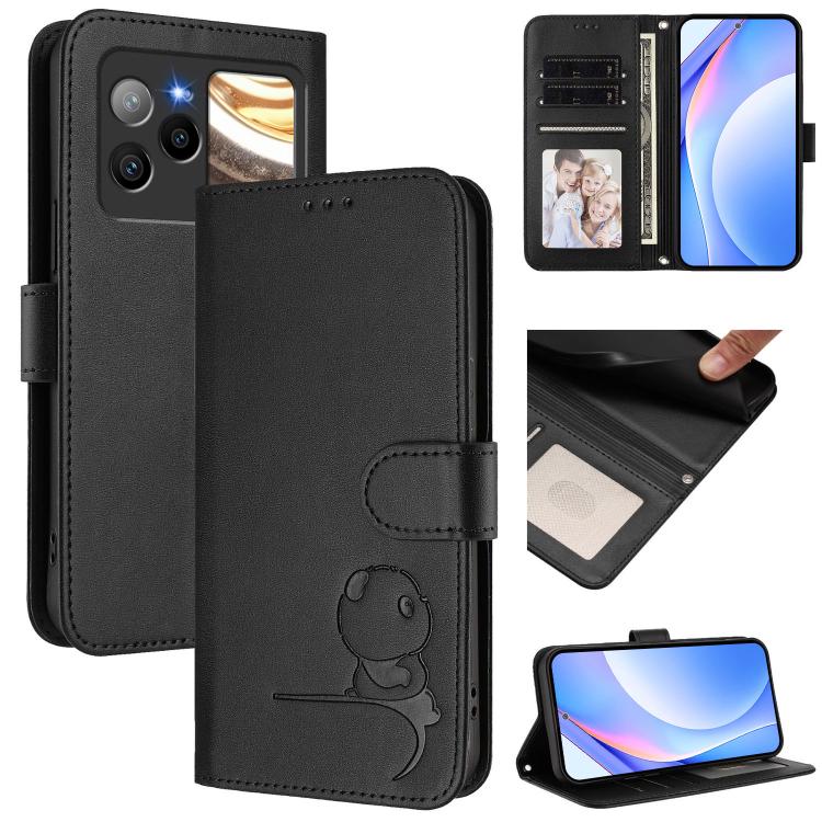 Litter Panda Embossing RFID Leather Phone Case with Lanyard, For BLU G95, For BLU Bold N4, For BLU Bold K10, For BLU G54, For BLU G64, For BLU Bold K50, For BLU C9, For BLU View 5 Pro