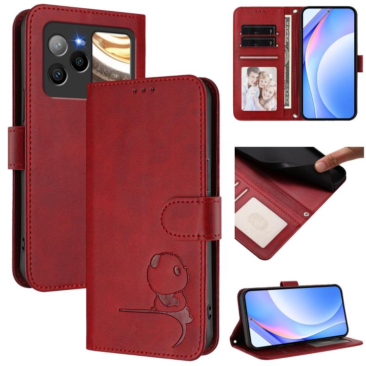Litter Panda Embossing RFID Leather Phone Case with Lanyard, For BLU G95, For BLU Bold N4, For BLU Bold K10, For BLU G54, For BLU G64, For BLU Bold K50, For BLU C9, For BLU View 5 Pro