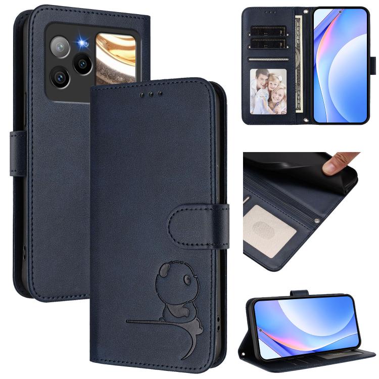 Litter Panda Embossing RFID Leather Phone Case with Lanyard, For BLU G95, For BLU Bold N4, For BLU Bold K10, For BLU G54, For BLU G64, For BLU Bold K50, For BLU C9, For BLU View 5 Pro