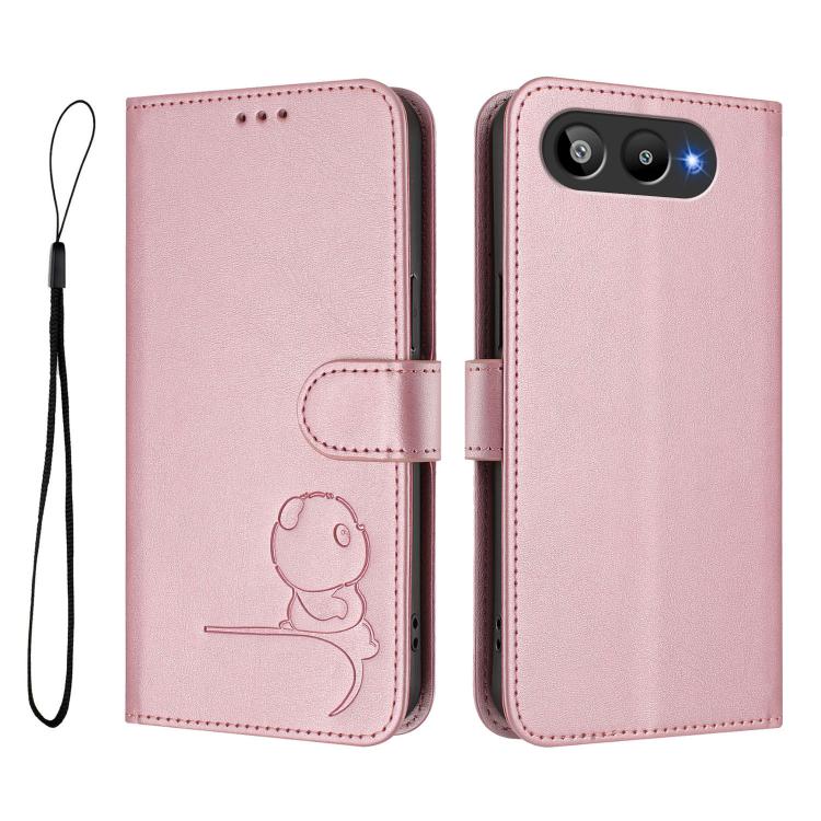 Litter Panda Embossing RFID Leather Phone Case with Lanyard, For BLU G95, For BLU Bold N4, For BLU Bold K10, For BLU G54, For BLU G64, For BLU Bold K50, For BLU C9, For BLU View 5 Pro