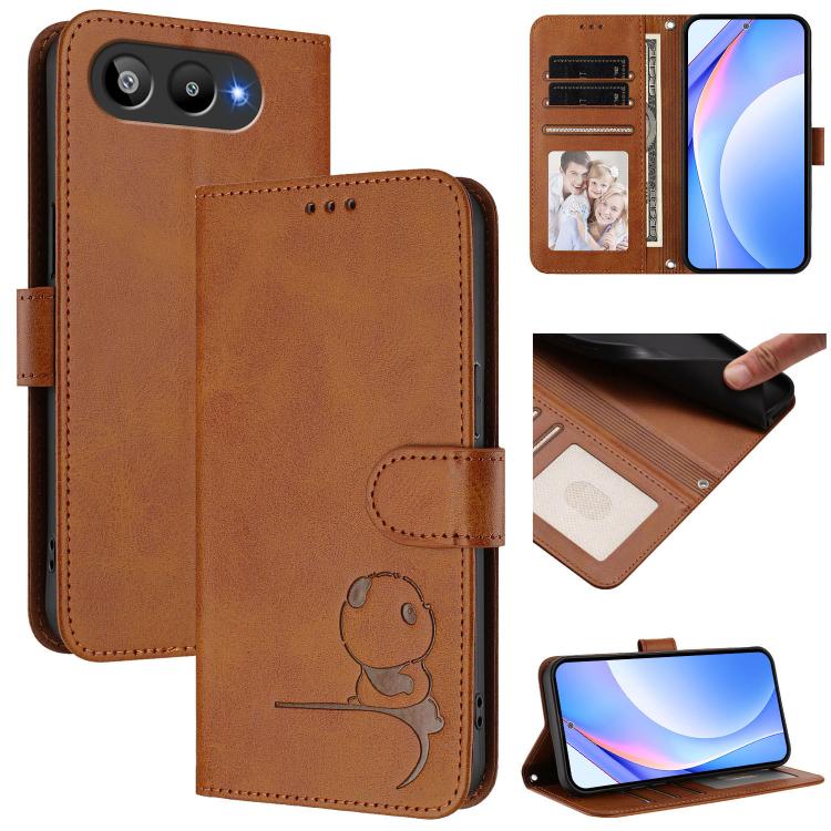 Litter Panda Embossing RFID Leather Phone Case with Lanyard, For BLU G95, For BLU Bold N4, For BLU Bold K10, For BLU G54, For BLU G64, For BLU Bold K50, For BLU C9, For BLU View 5 Pro