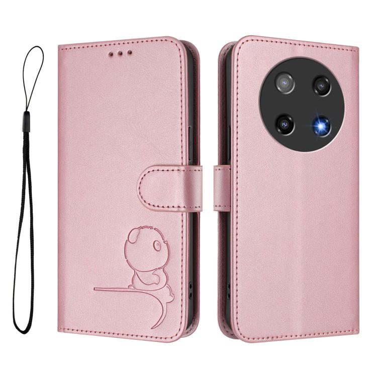 Litter Panda Embossing RFID Leather Phone Case with Lanyard, For Coolpad C16, For Coolpad X100, For Coolpad Cool 40i