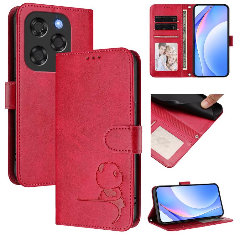 Litter Panda Embossing RFID Leather Phone Case with Lanyard, For Coolpad C16, For Coolpad X100, For Coolpad Cool 40i