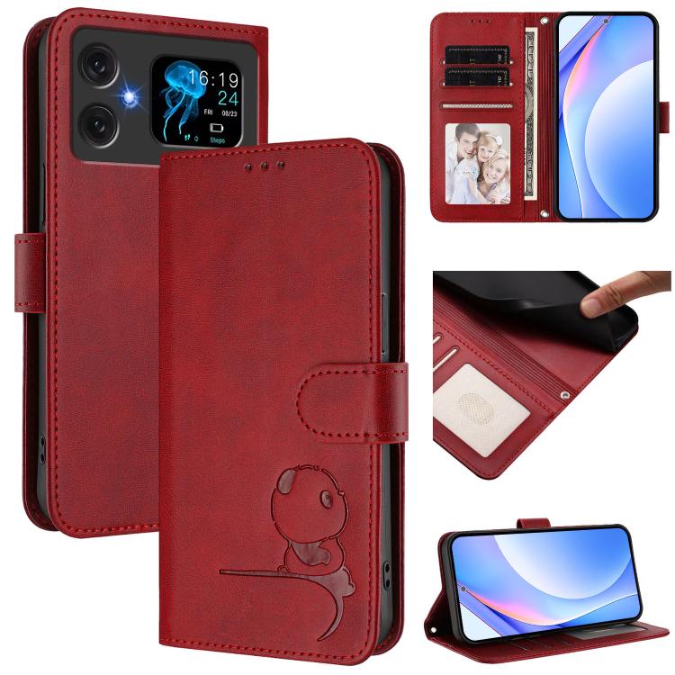 Litter Panda Embossing RFID Leather Phone Case with Lanyard, For Cubot A40, For Cubot P90, For Cubot A30, For Cubot A20, For Cubot Max 5, For Cubot A10, For Cubot Note 40, For Cubot P50