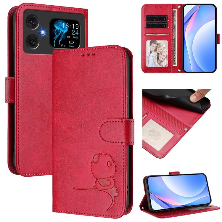 Litter Panda Embossing RFID Leather Phone Case with Lanyard, For Cubot A40, For Cubot P90, For Cubot A30, For Cubot A20, For Cubot Max 5, For Cubot A10, For Cubot Note 40, For Cubot P50