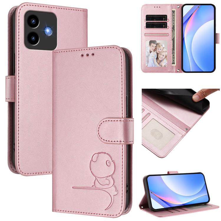 Litter Panda Embossing RFID Leather Phone Case with Lanyard, For Cubot A40, For Cubot P90, For Cubot A30, For Cubot A20, For Cubot Max 5, For Cubot A10, For Cubot Note 40, For Cubot P50
