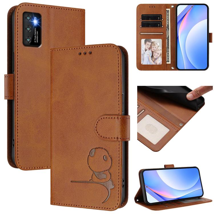 Litter Panda Embossing RFID Leather Phone Case with Lanyard, For Cubot A40, For Cubot P90, For Cubot A30, For Cubot A20, For Cubot Max 5, For Cubot A10, For Cubot Note 40, For Cubot P50