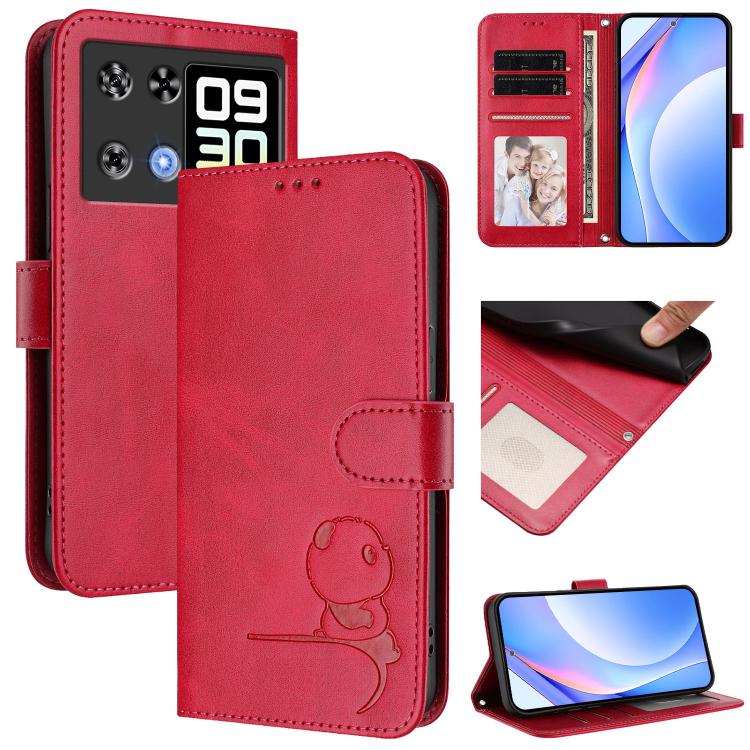 Litter Panda Embossing RFID Leather Phone Case with Lanyard, For Cubot A40, For Cubot P90, For Cubot A30, For Cubot A20, For Cubot Max 5, For Cubot A10, For Cubot Note 40, For Cubot P50