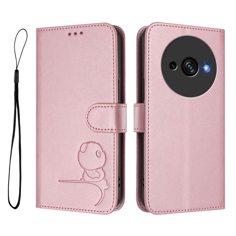 Litter Panda Embossing RFID Leather Phone Case with Lanyard, For Oukitel C59 / C59 Pro, For Oukitel C58 / C58 Pro, For Oukitel C57S / C57 Pro / C57 / BLU J12, For Oukitel C53, For Oukitel C50, For Oukitel C37, For Oukitel C51, For Oukitel C38