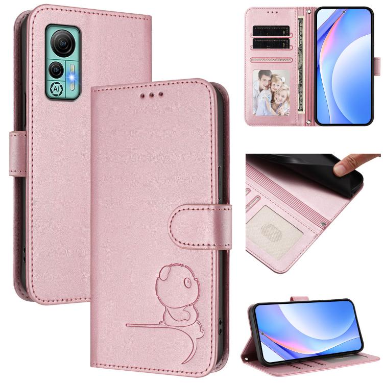 Litter Panda Embossing RFID Leather Phone Case with Lanyard, For Ulefone Note 21, For Ulefone Note 18 Ultra / 18 Pro, For Ulefone Note 20 Pro, For Ulefone Note 19, For Ulefone Note 17 Pro, For Ulefone Note 16 Pro, For Ulefone Note 14
