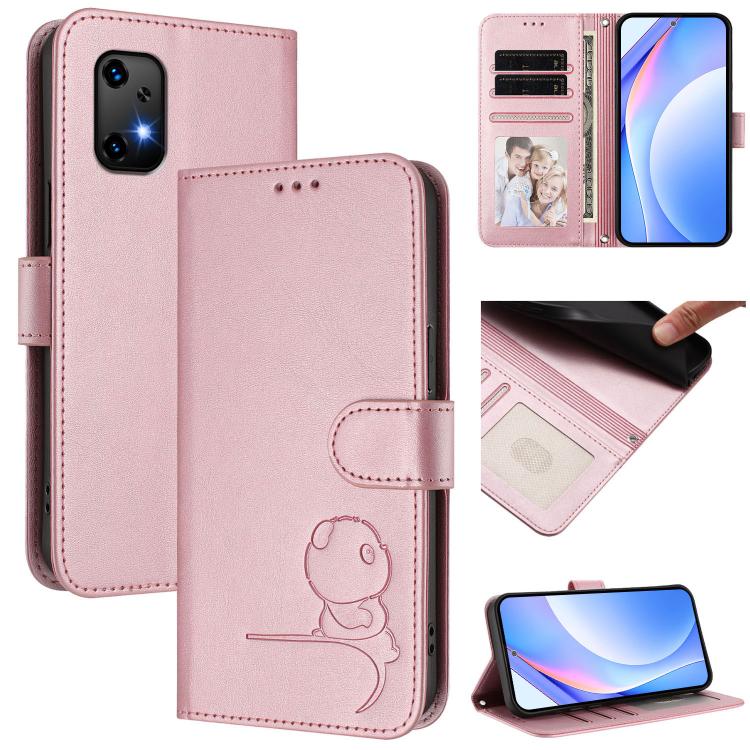 Litter Panda Embossing RFID Leather Phone Case with Lanyard, For UMIDIGI G100x 5G / 4G, For UMIDIGI G100 Pro, For UMIDIGI G100, For UMIDIGI Note 100, For UMIDIGI Note 90, For UMIDIGI A15 / A15C / A15T, For UMIDIGI G9 5G / Note 9 5G, For UMIDIGI Bison X20